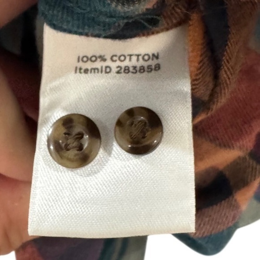 L.L. Bean Signature‎ Plaid Flannel Shirt Womens 10 Multi-Color Excellent Cotton - Picture 14 of 14